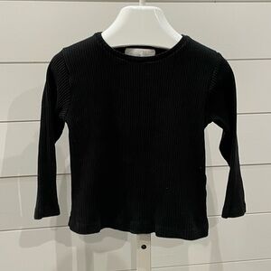 Zara Long Sleeve Ribbed Top Girls 3/4